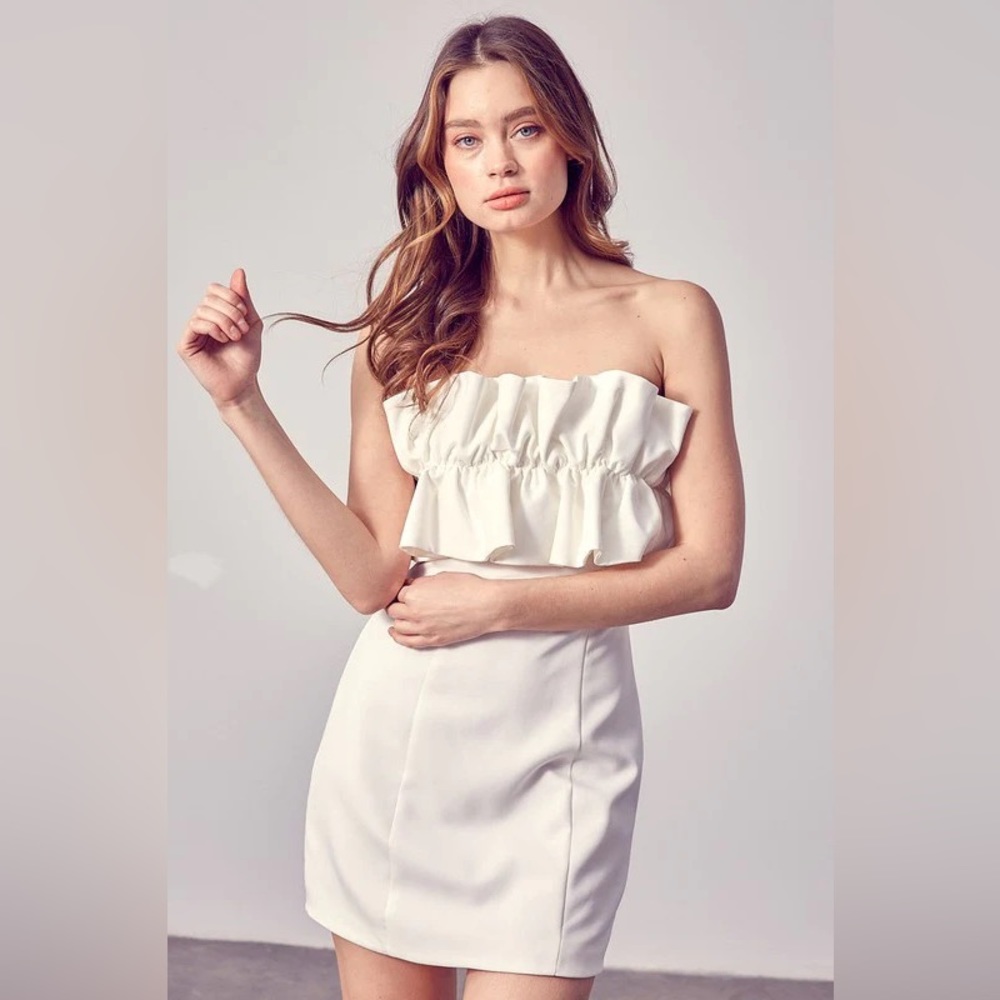 Do+Be White Ruffle Dress